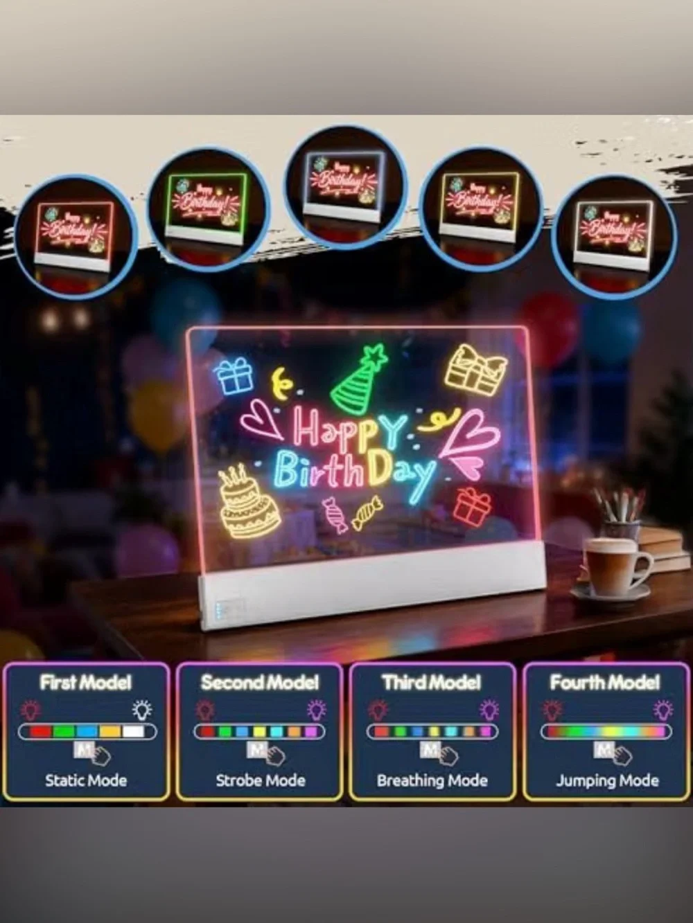 LED Note Board, 15.5 Inch Rechargeable LED Drawing Board